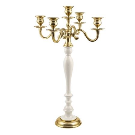 Wedd. Candeliere Alluminio Avorio H.59 D.36.5cm