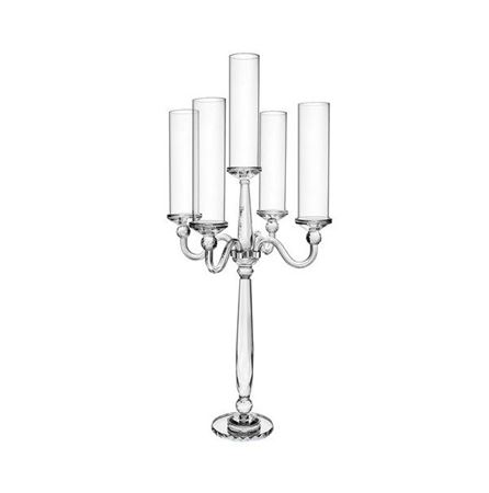Wedd. Candeliere Vetro Con Parafiamma H.105cm
