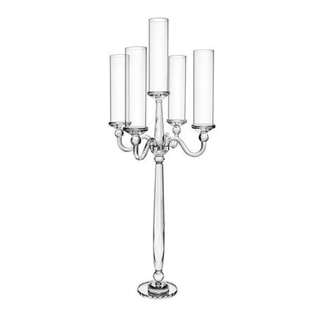 Wedd. Candeliere Vetro Con Parafiamma H.120cm