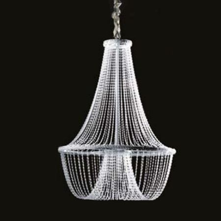 Wedd. Lampadario Plex Bianco + Perle- 20x80 H120cm