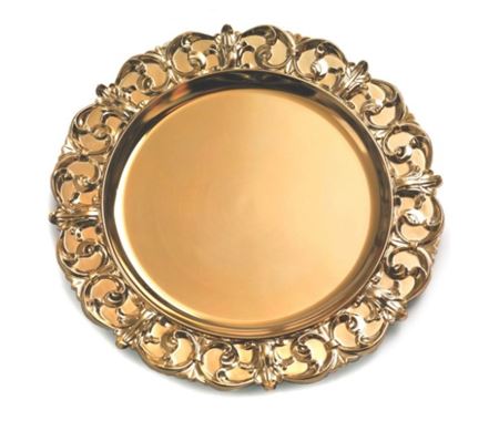 Wedd. Piatto Barocco Oro D.36cm
