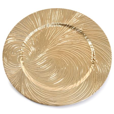 Wedd. Piatto Plastica Oro D.33cm