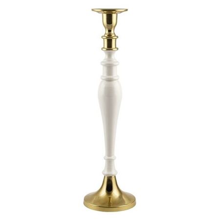 Wedd. Portacandela Alluminio Avorio H.47.5 D13cm