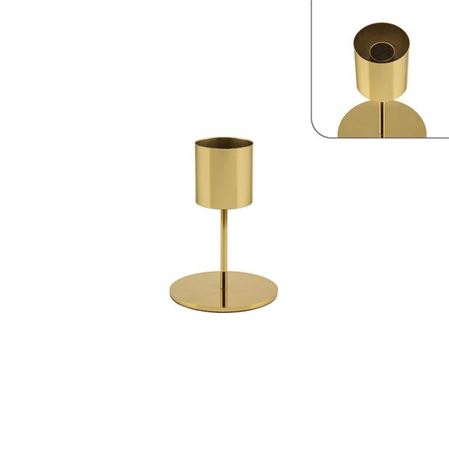 Wedd. Portacandela Ferro Oro H14.5 D5cm