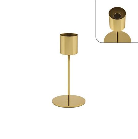 Wedd. Portacandela Ferro Oro H20.5 D5cm