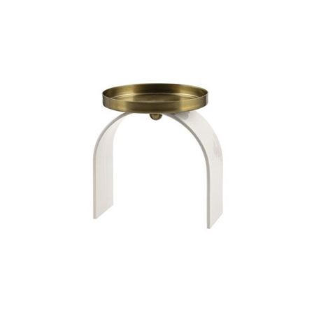 Wedd. Portacandela Metal H15 D12cm - Avorio Oro