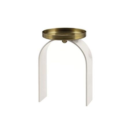 Wedd. Portacandela Metal H20 D12cm - Avorio Oro