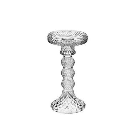 Wedd. Portacandela Vetro H.17 D.9 Cm