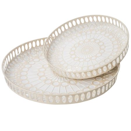 Wedd. Set 2 Piatti Metal.d.38.5/48.5cm - Oro