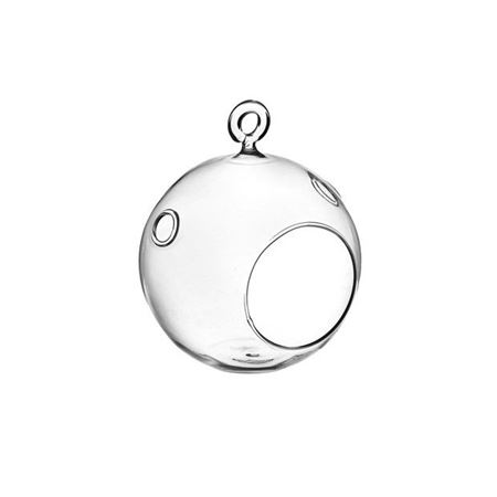 Wedd. Sfera Vetro Da Appendere H9.5 D8cm