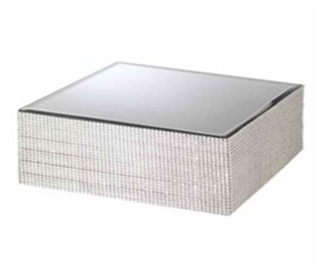 Wedd. Specchio Quadrato Bordo Strass 30x30h.12cm