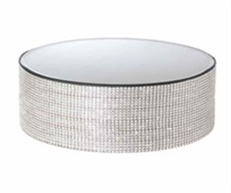 Wedd. Specchio Tondo Bordo Strass 30x30h.12cm