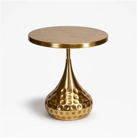 Wedd. Tavolino Retrò B.martellata Oro D.51x55