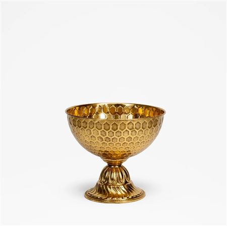 Wedd. Vaso Retrò Deco Esagoni Oro 26x26x23cm