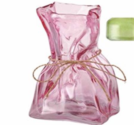 Wedd. Vaso Vetro Ondulato D.10 H.14.5cm - Verde
