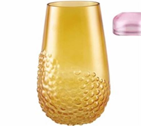 Wedd. Vaso Vetro Uva D.16 H.30cm - Rosa Lustrato