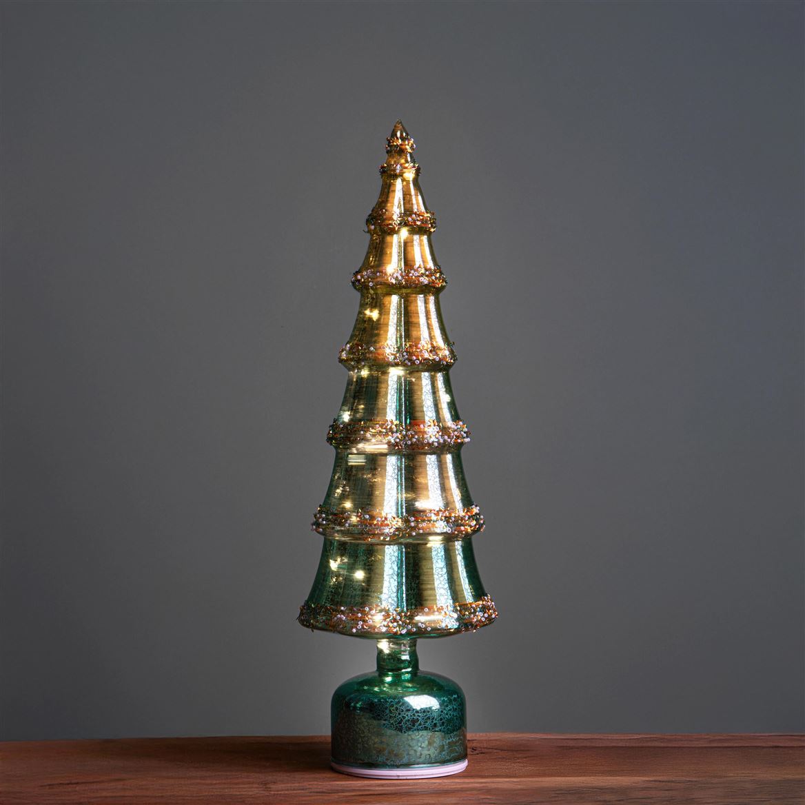 .xmas. Albero Cono Vetro Led 13xh44cm - Dark Blue