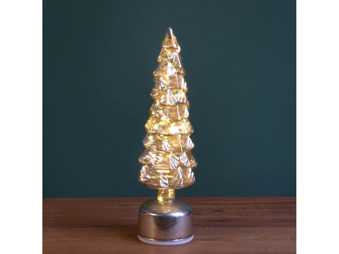 .xmas. Albero Vetro Led Rolling H.36,5 Cm - Champ.