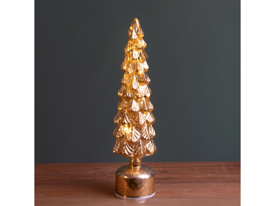 .xmas. Albero Vetro Led Rolling H.41cm - Gold