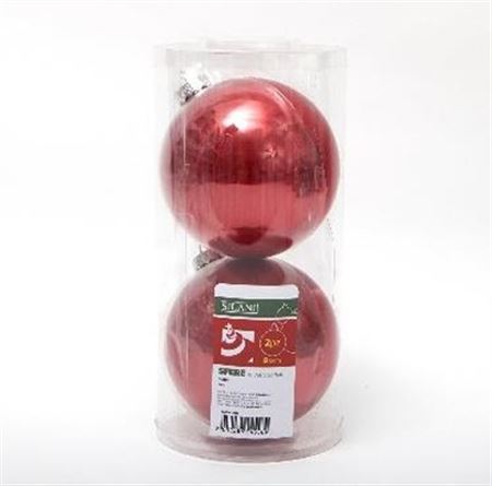 .xmas. Box 2 Sfere Vetro D.12cm - Porpora