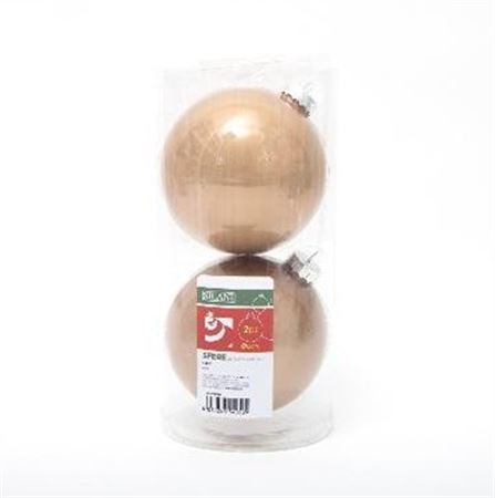 .xmas. Box 2 Sfere Vetro D.12cm - Tortora