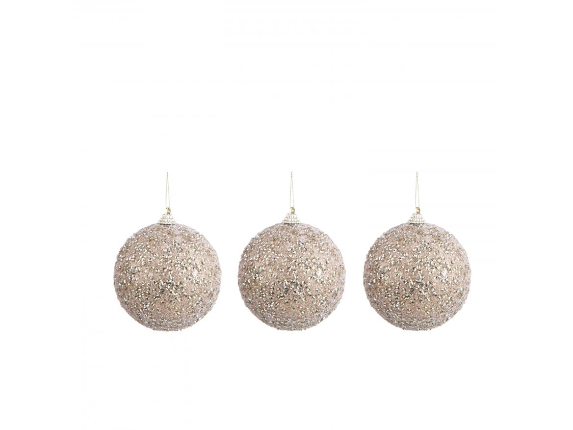 .xmas. Box 3 Sfere D.15 Cm Strass - Lt. Gold