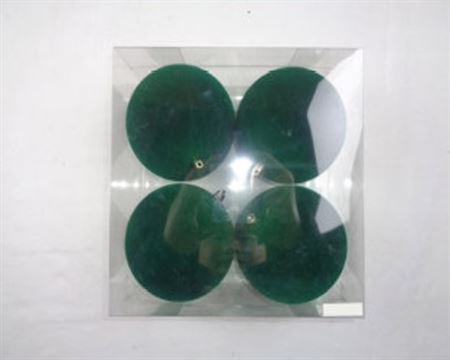 .xmas. Box 4 Sfere D.12cm Velluto Liscio Verde