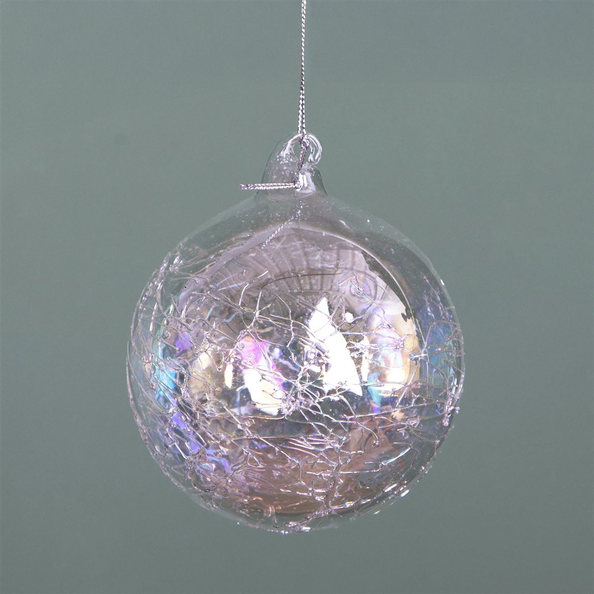 .xmas. Box 4 Sfere Vetro Cracked 10 Cm