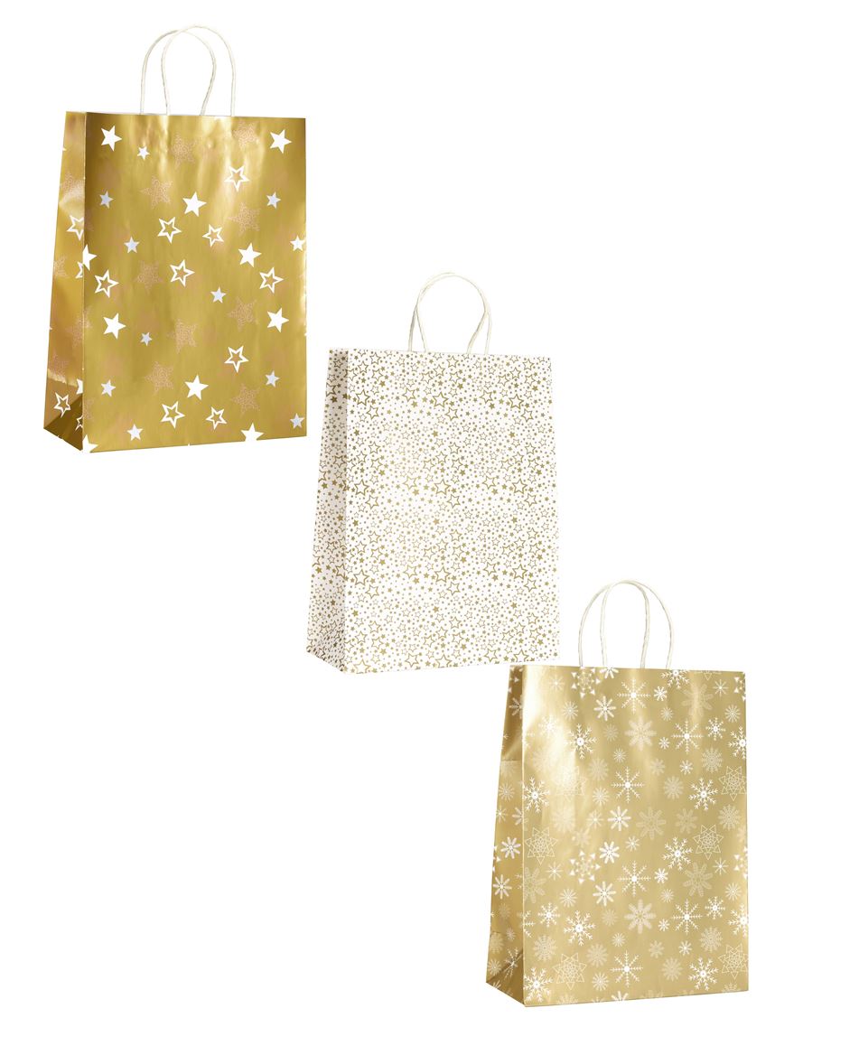 .xmas. Buste Noel Oro Large 27x12x36cm Mix - 30pz