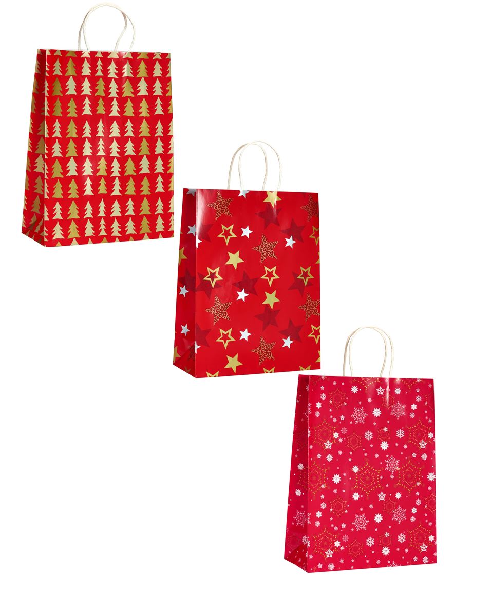 .xmas. Buste Noel Red Large 27x12x36cm Mix - 30pz
