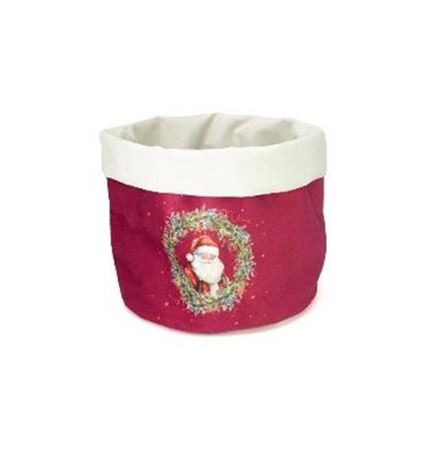 .xmas. Cestino Velluto B.natale 20x22cm - Bordeaux