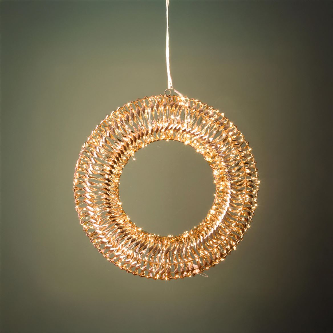 .xmas. Corona Led Oro D.40cm