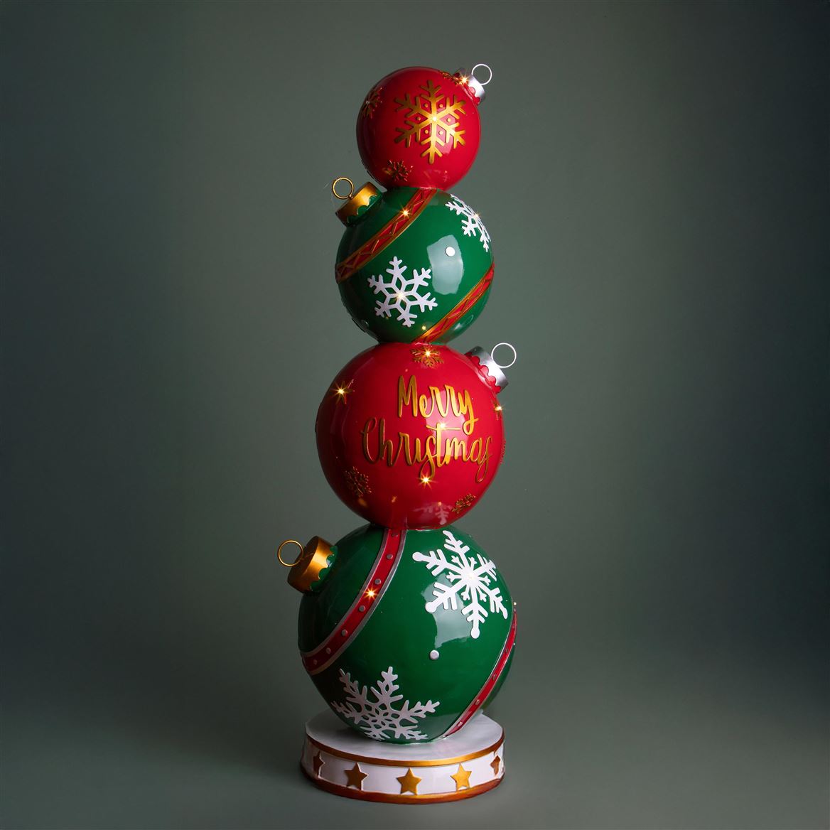 .xmas. Dec. Sfere Natale H.108.5cm Led - Red Green