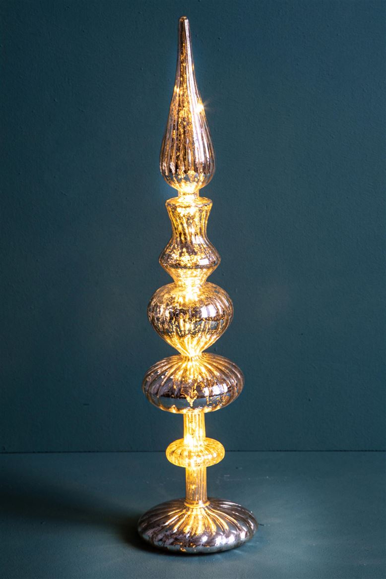 .xmas. Decoro Cono 44cm Con Led - Gold