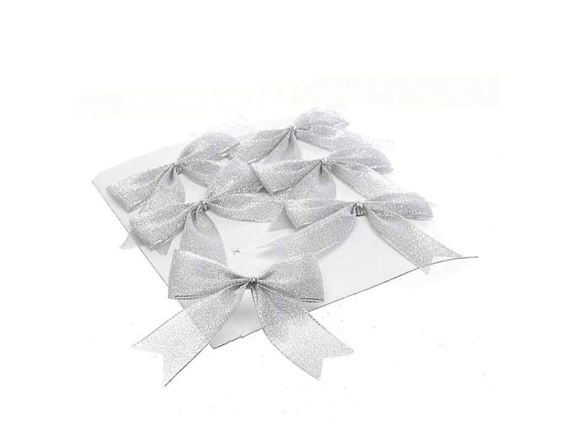 .xmas. Fiocchi Velluto 6.5cm - 6pz Argento