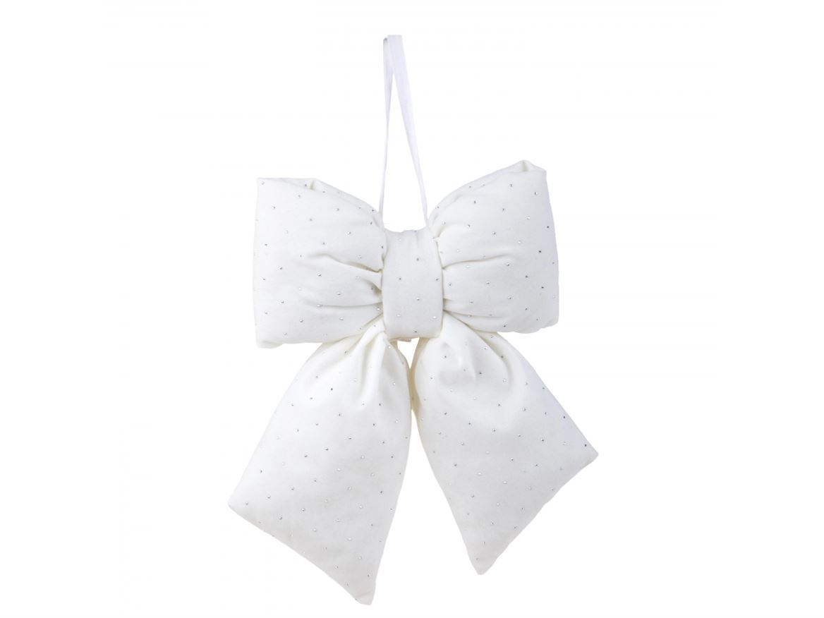 .xmas. Fiocco 36 Cm Con Diamanti - White