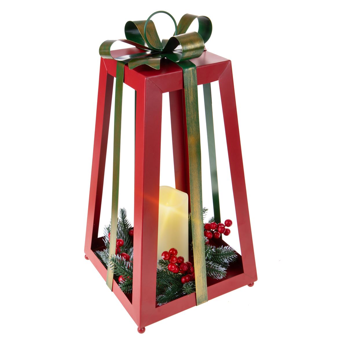 .xmas. Lant.natalizia H.47cm Con Fiocco E Candela