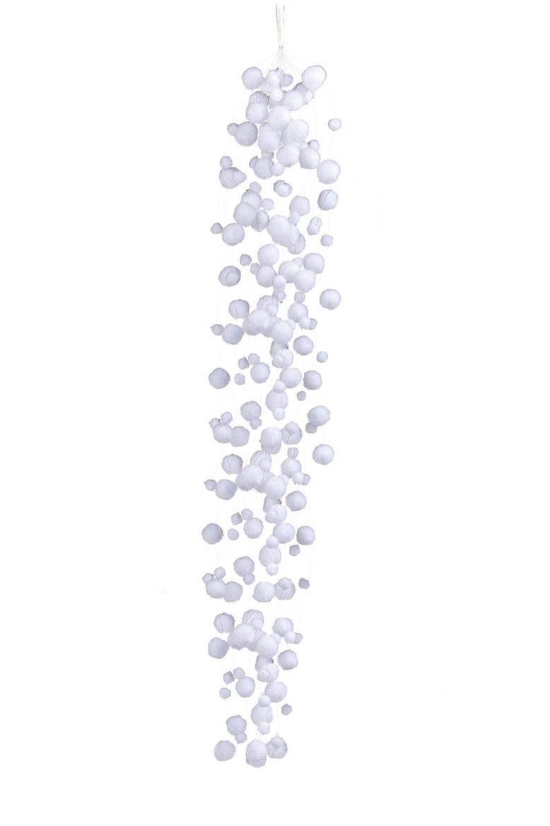 .xmas. Mazzo Sfere 120 Cm Cadenti 17 Fili - White