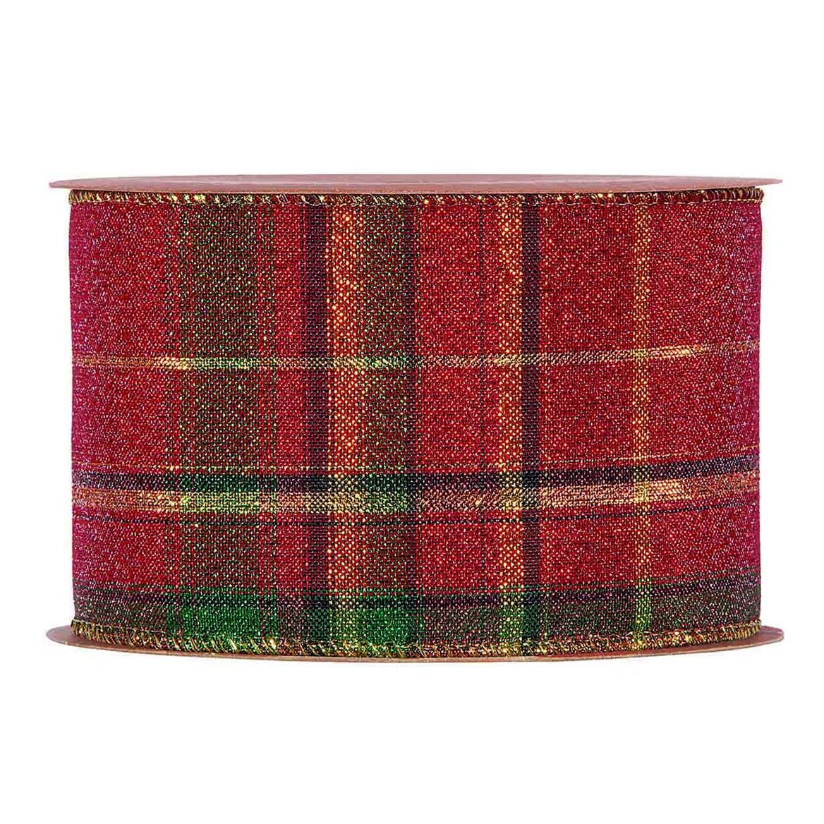 .xmas. Nastri Bright Scotland Mm63x10mt Red