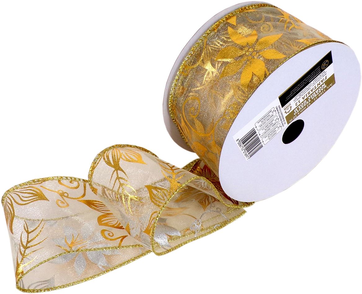 .xmas. Nastri Nordic Gold Mm63 X 10m - Fantasia 12