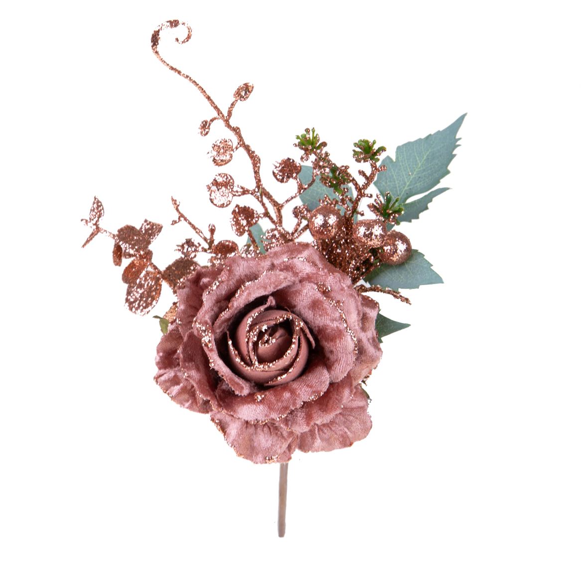 .xmas. Pick Rosa Glitter Natale H.16cm - Mauve