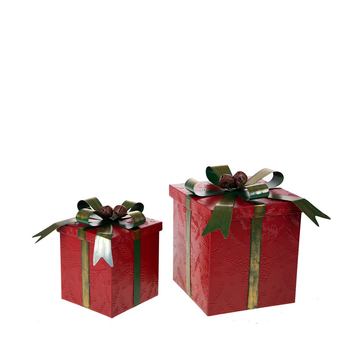 .xmas. Set 2 Pacchi Natale 25xh35cm + Fiocco - Red