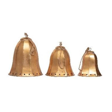 .xmas. Set 3 Campane Metal Oro 22-19-16cm