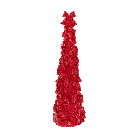 Xmas. Albero Natale Resina Con Fiocchi H.38cm- Red