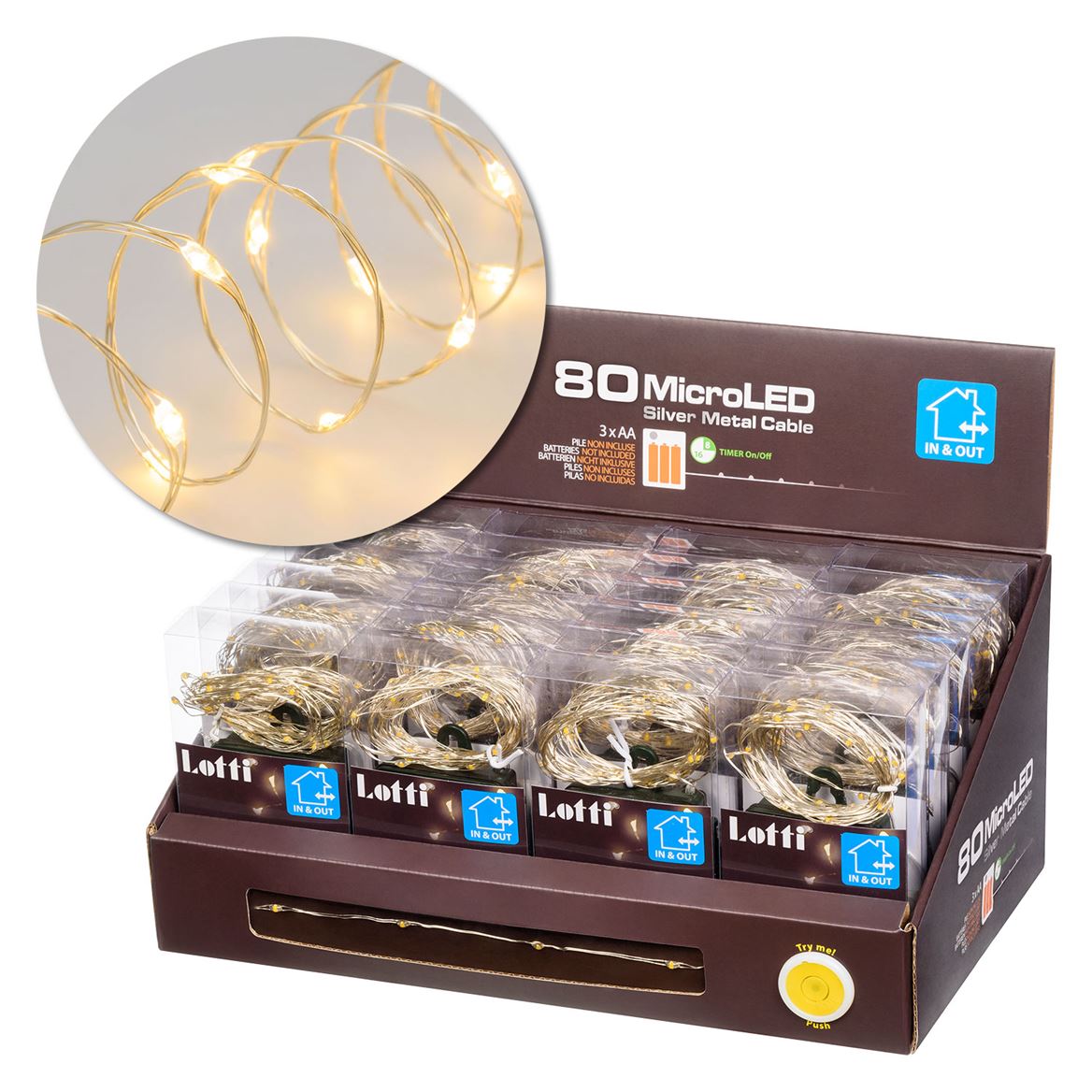 Xmas. Catena 8m 80 Microled 8g Timer Ip44- B.caldo
