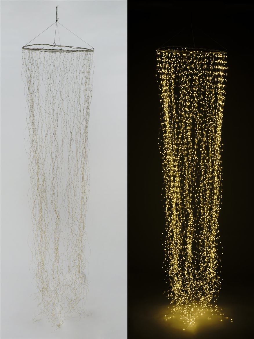 Xmas. Led Colonna Luci D60cm H250cm - B. Caldo