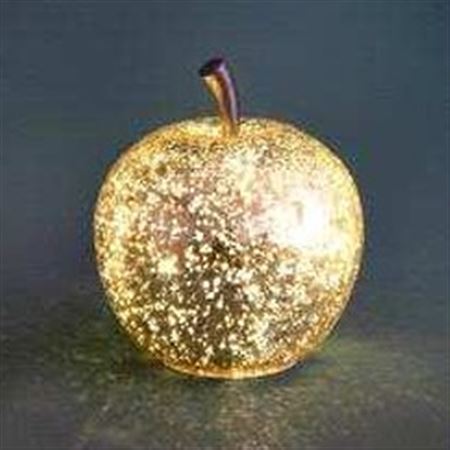 Xmas. Mela Vetro D.24cm 40 Led - Gold