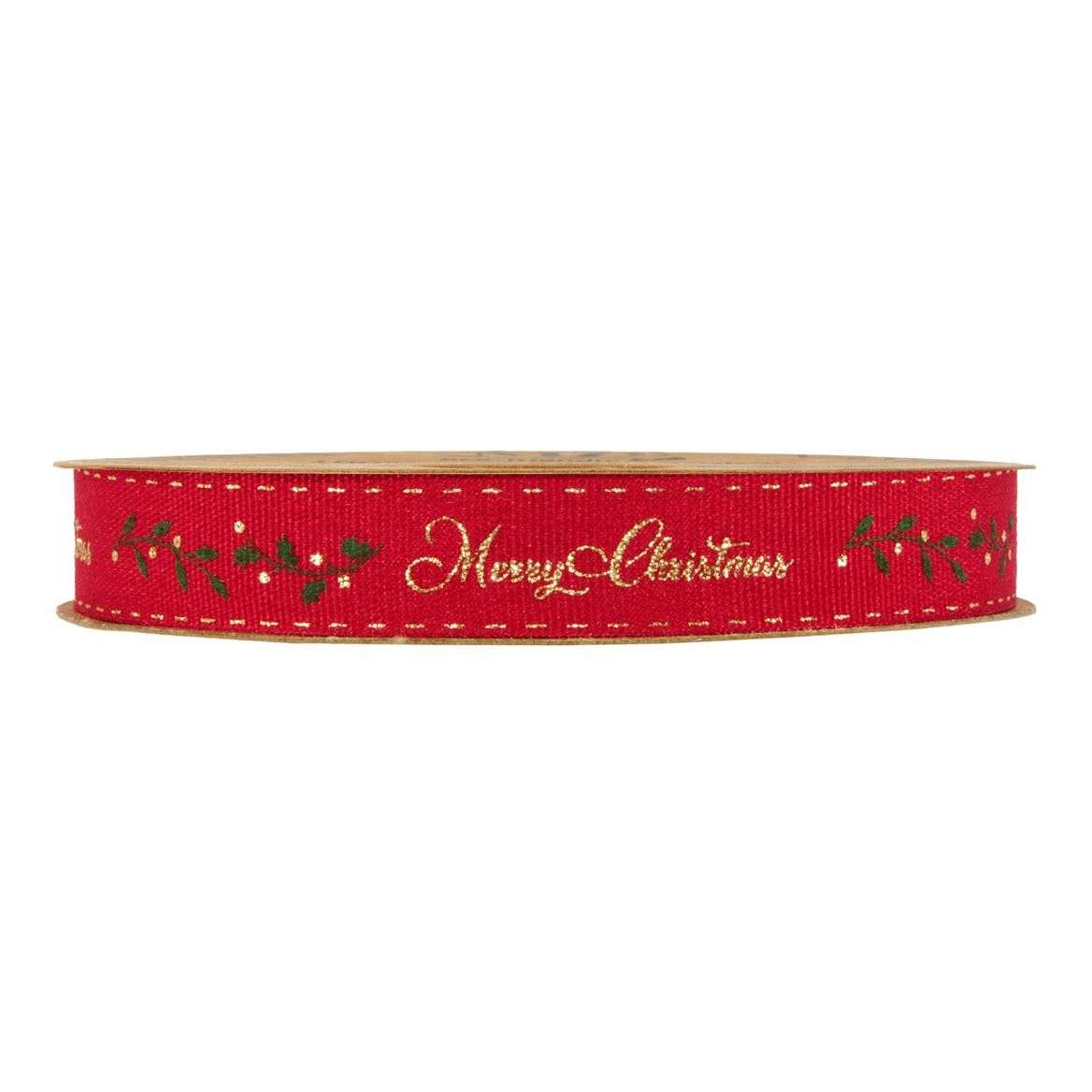 Xmas. Nastri Merry Christmas Mm15x20m - Red