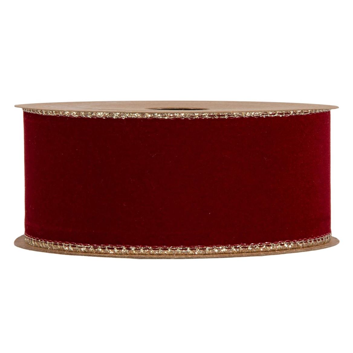 Xmas. Nastri Velvet E Glitter Mm40x10m - Dk Red