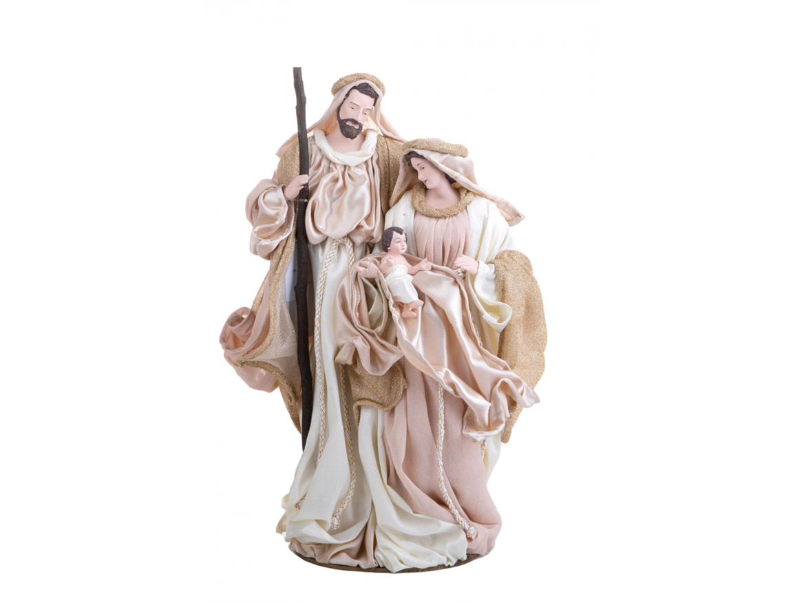 Xmas. Natività H47cm Su Base - Cipria
